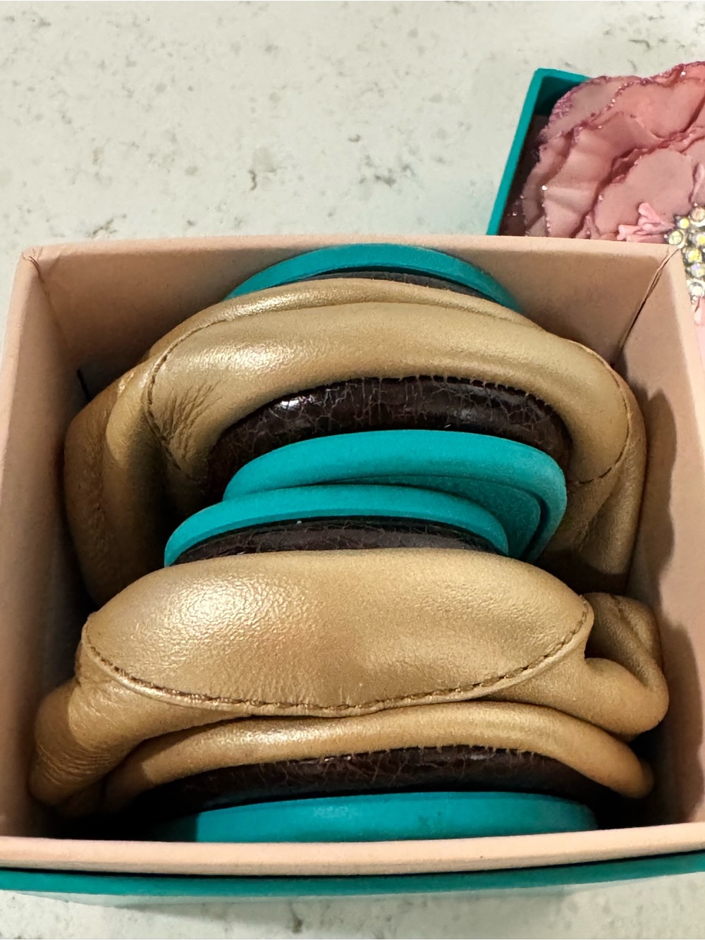 Limited Edition Tieks Champagne Gold Leather Ballet Flats | Size 8 | Worn Once - Picture 5 of 9